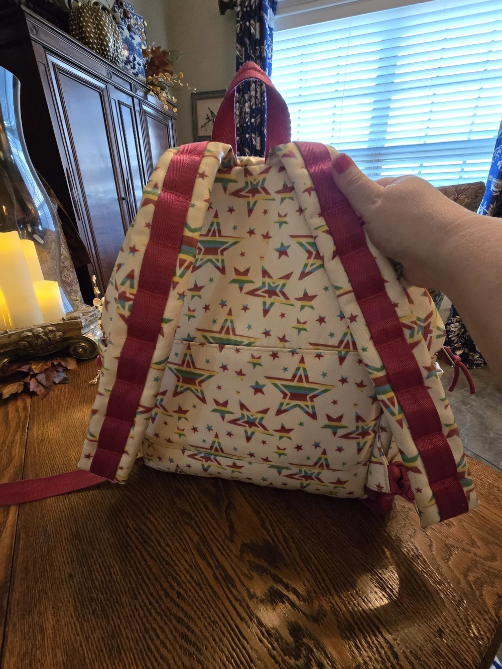 American Girl Rainbow Star White Backpack with Pink Accents